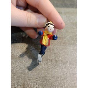 Wooden vintage skaters skating girl ornament Xmas decor